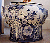 A magnificent 1892 Porceleyne Fles palm pot.