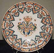 An 18th century multi-coloured plate.