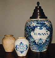 Some 18th century tobacco jars.